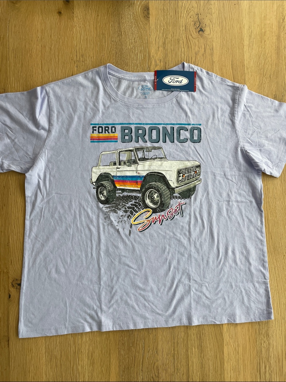Ford Bronco Sunset Graphic Tee - Light Blue